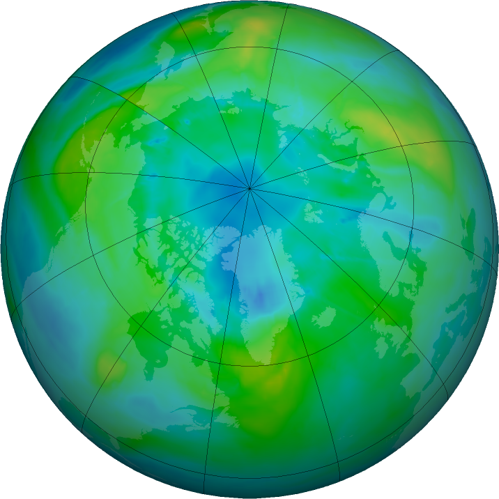 Arctic ozone map for 12 October 2015